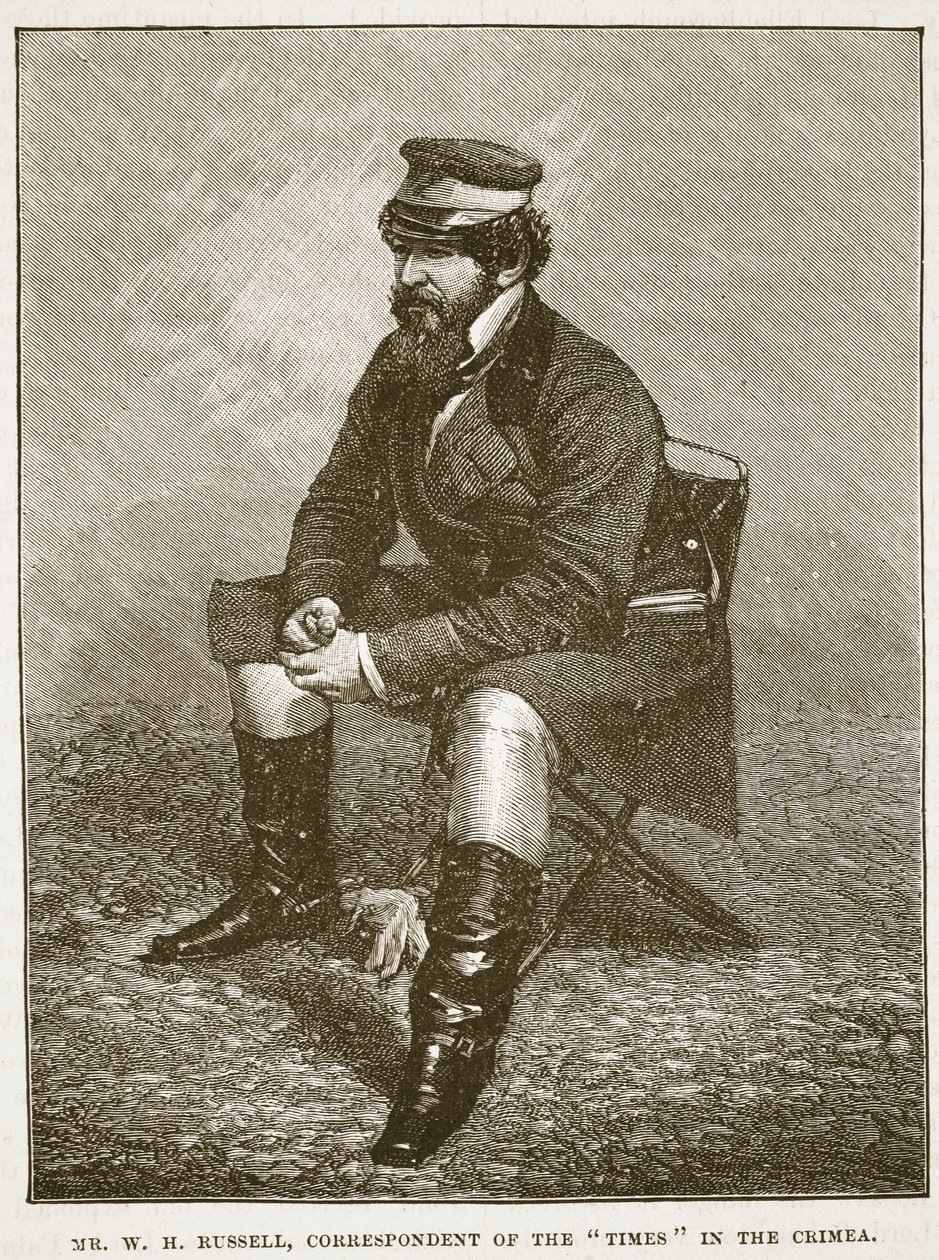 Mr W H Russell, correspondent van de Times in de Krim, illustratie uit Cassells Illustrated History of England door English School