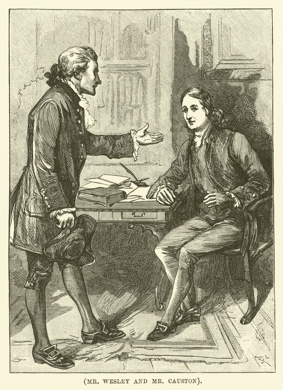 Wesley en Causton (gravure) door English School