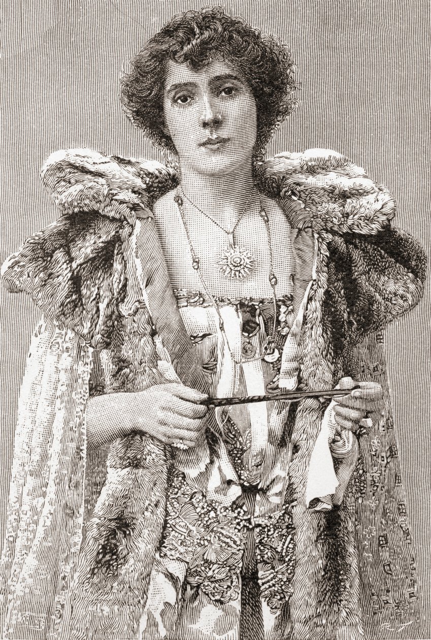 Mevrouw Patrick Campbell, uit The Strand Magazine gepubliceerd in 1897 door English School