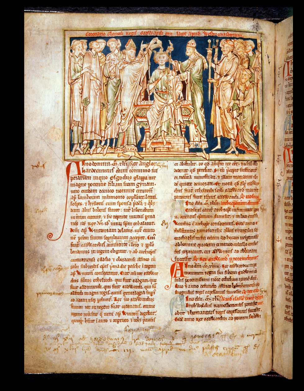 Ms 6712 (A.6.89) fol.115v Edward de Belijder (1004-66) miniatuur uit Flores Historiarum, door Matthew Paris, 1250-52 door English School