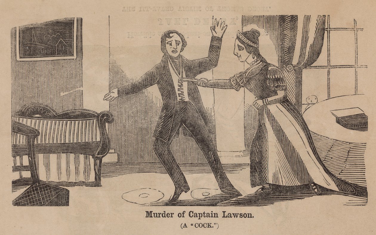 Moord op kapitein Lawson (gravure) door English School