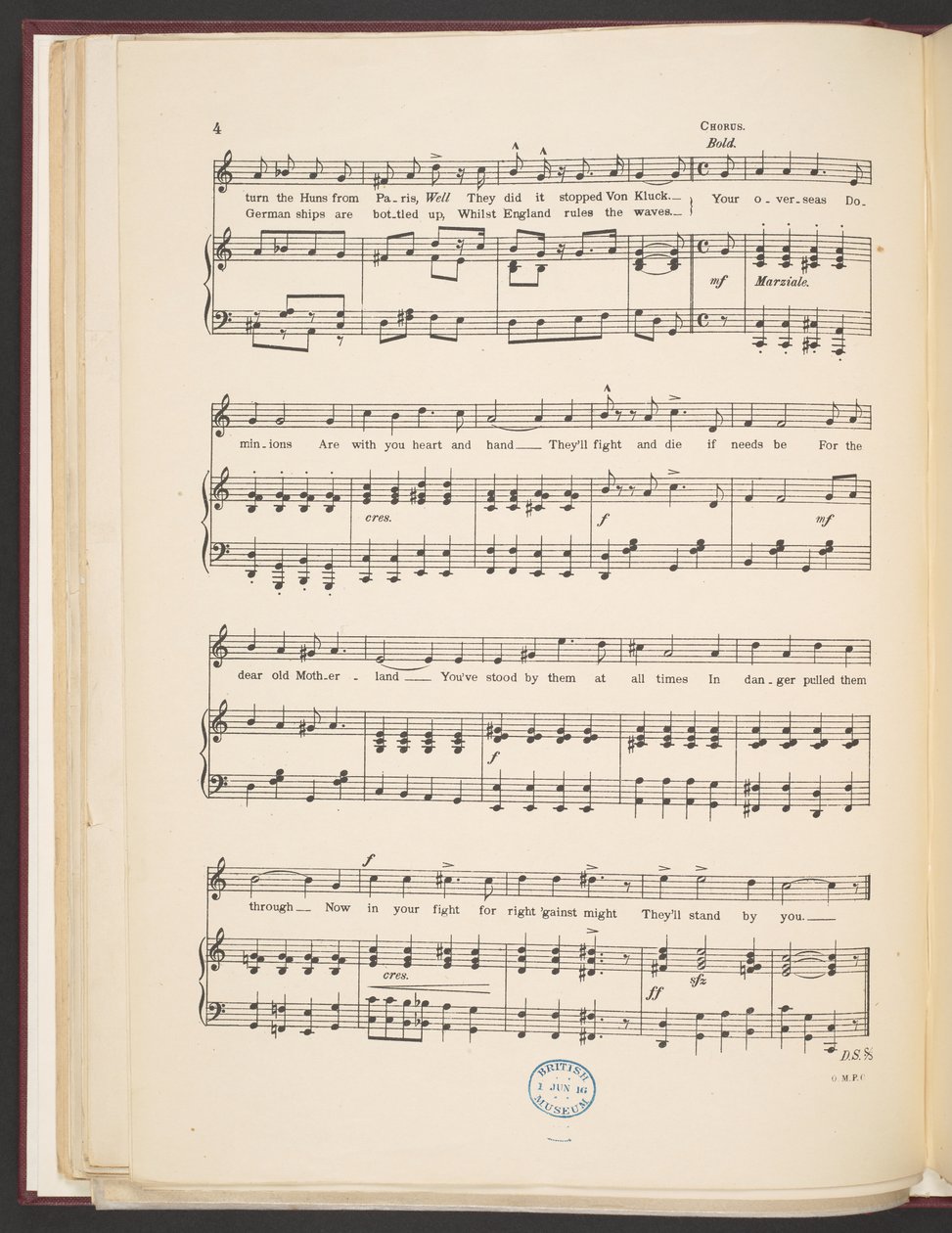 Bladmuziek van het lied "We