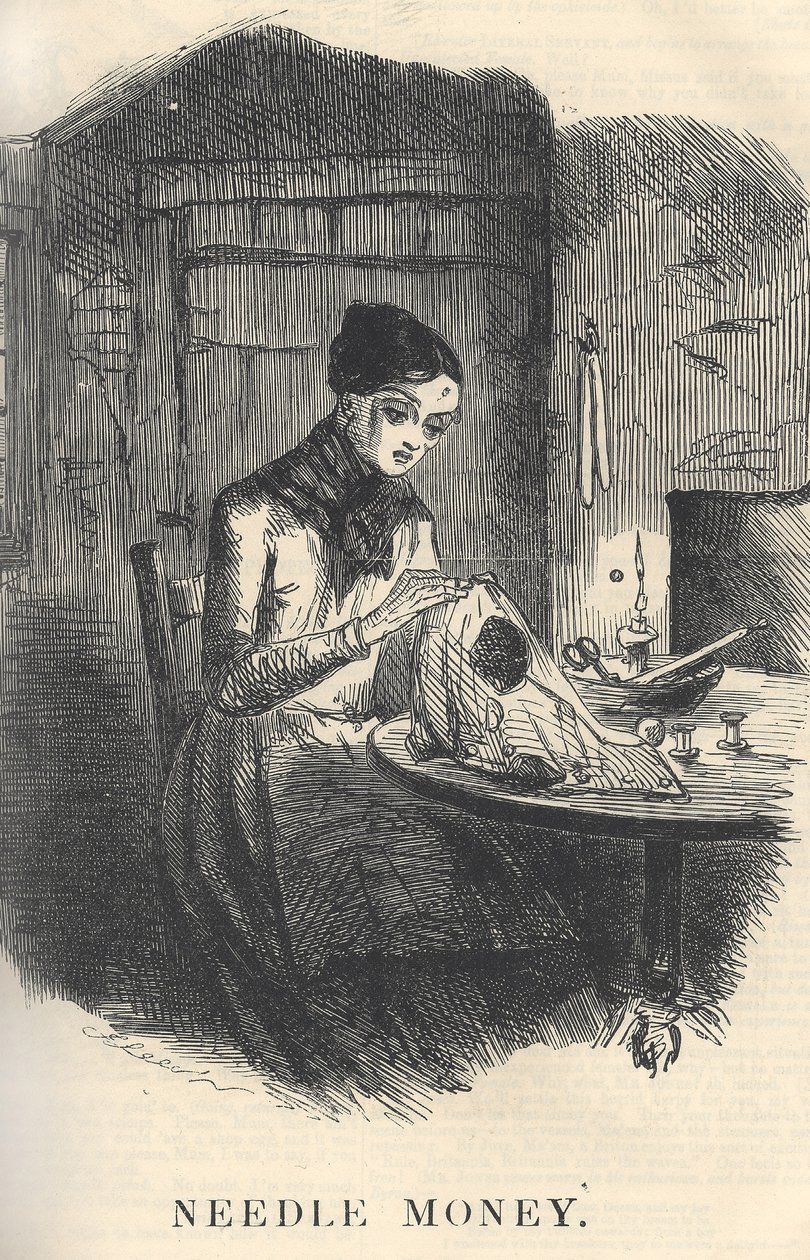 Needle Money, illustratie uit Punch Magazine, december 1849 door English School