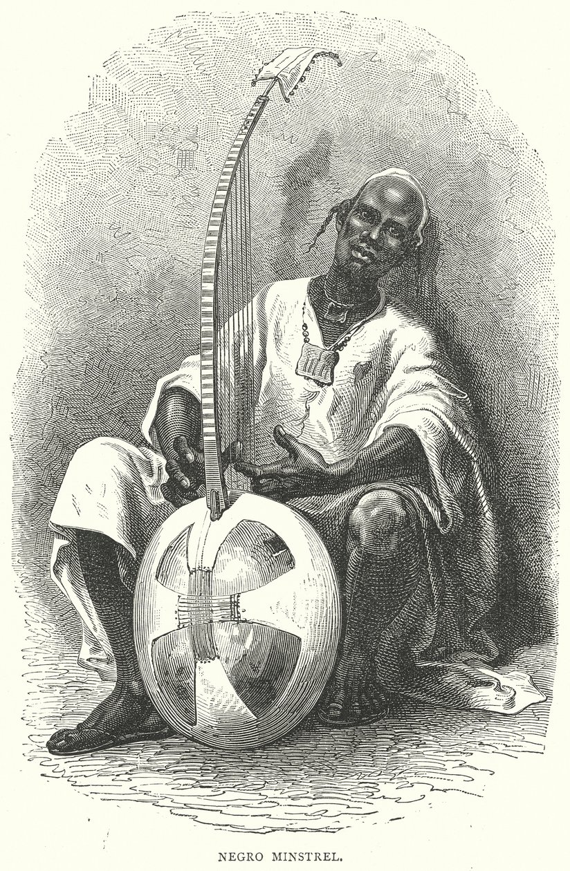Neger minstreel (gravure) door English School