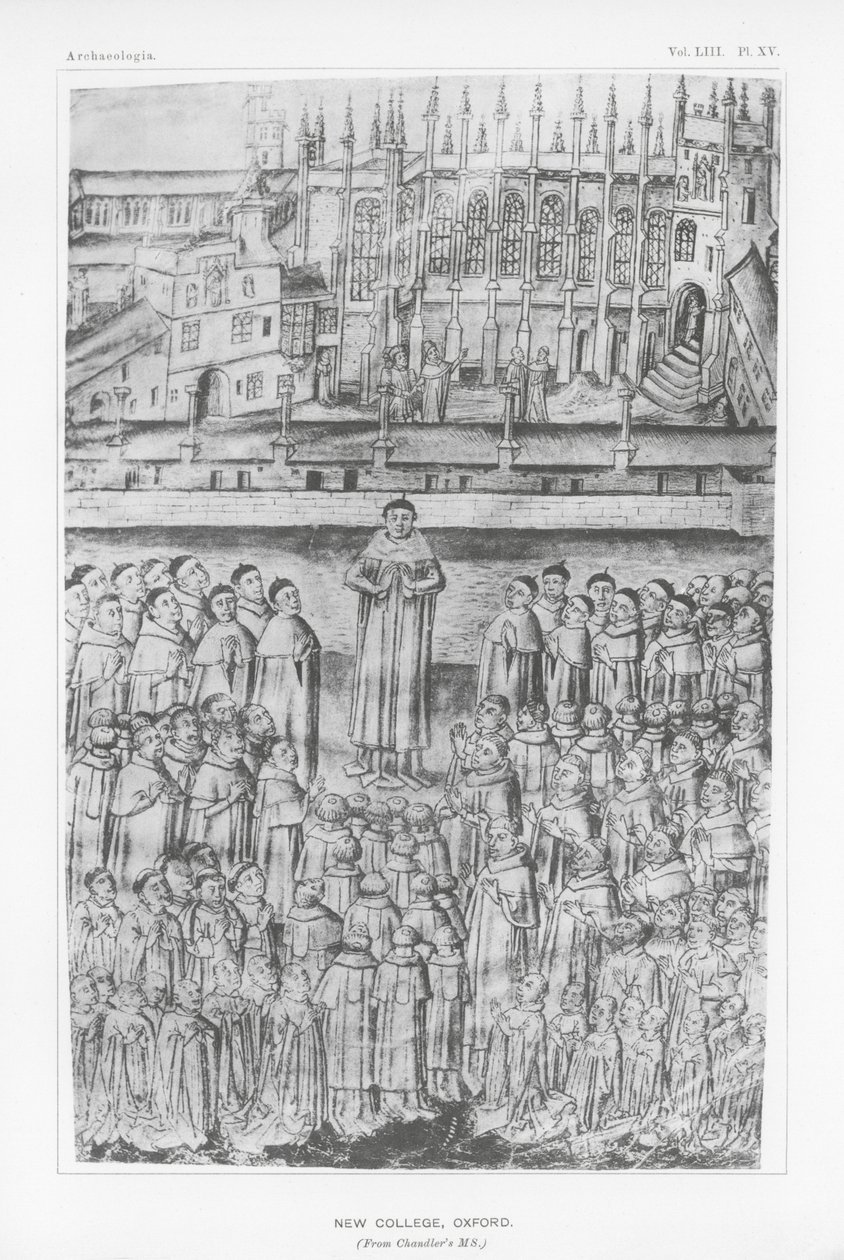 New College, Oxford (litho) door English School