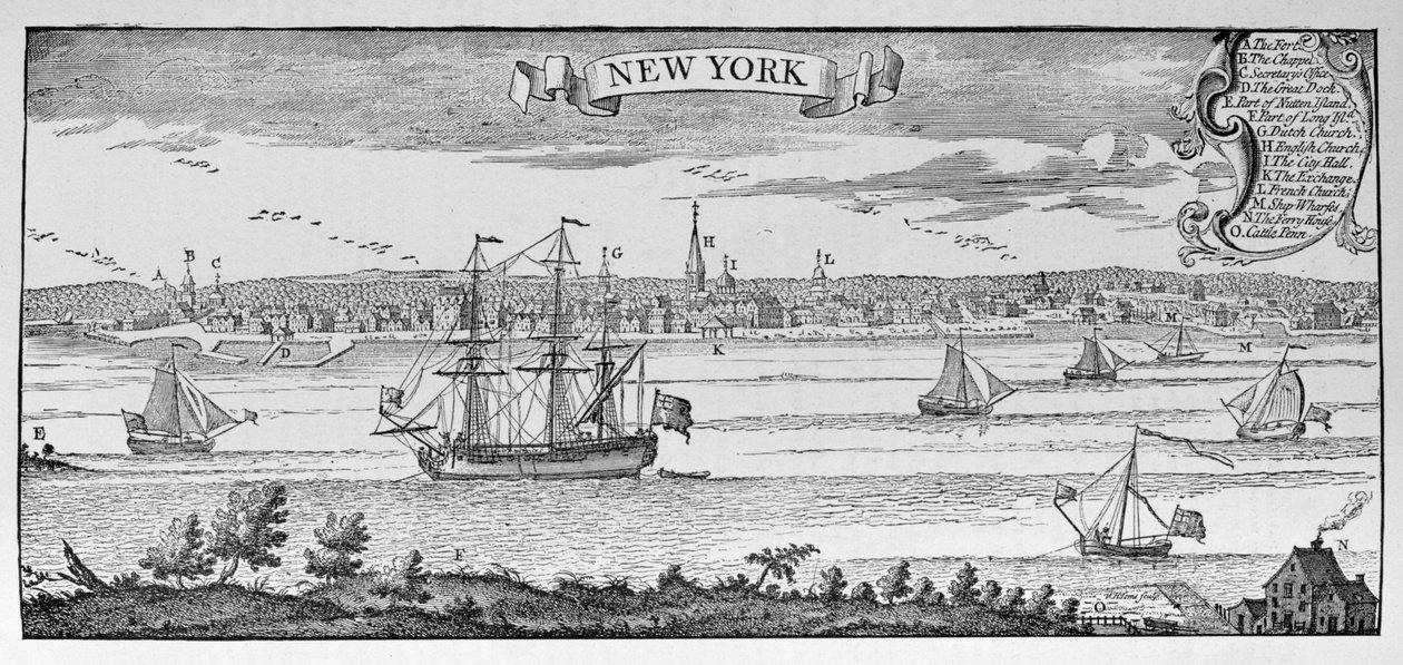 New York in 1732, illustratie uit Volume V van 