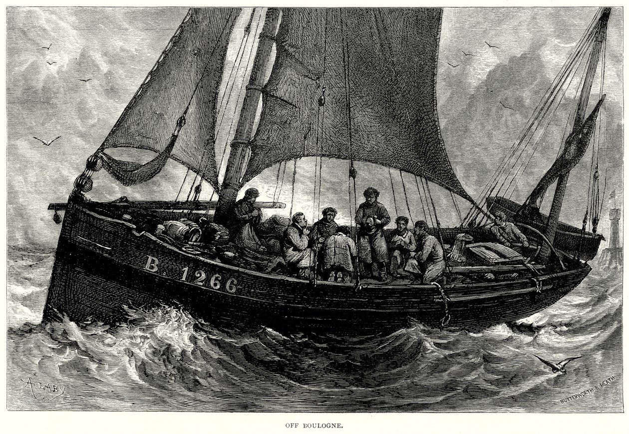 Voor Boulogne (gravure) door English School