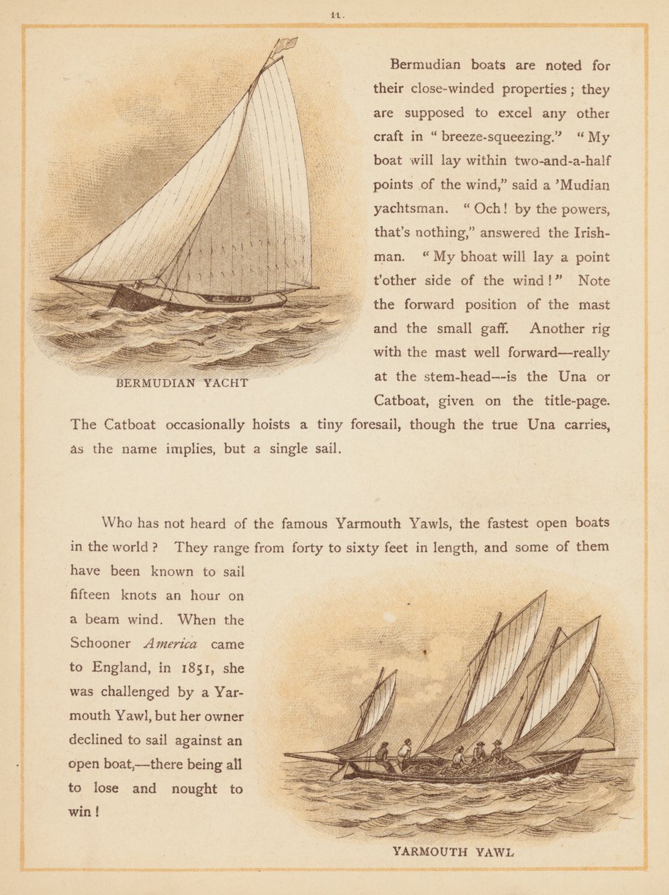 Pagina uit De boten van de wereld, eind 19e eeuw (kleurenlitho) door English School
