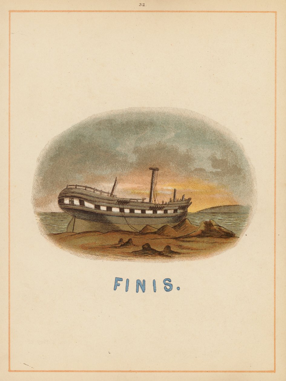 Pagina uit De boten van de wereld, eind 19e eeuw (kleurenlitho) door English School