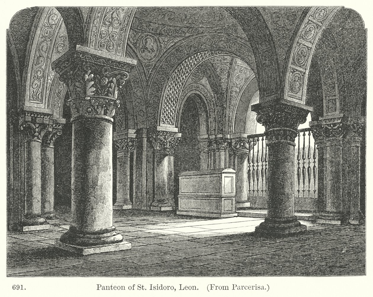 Panteon van Sint Isidoro, Leon (gravure) door English School