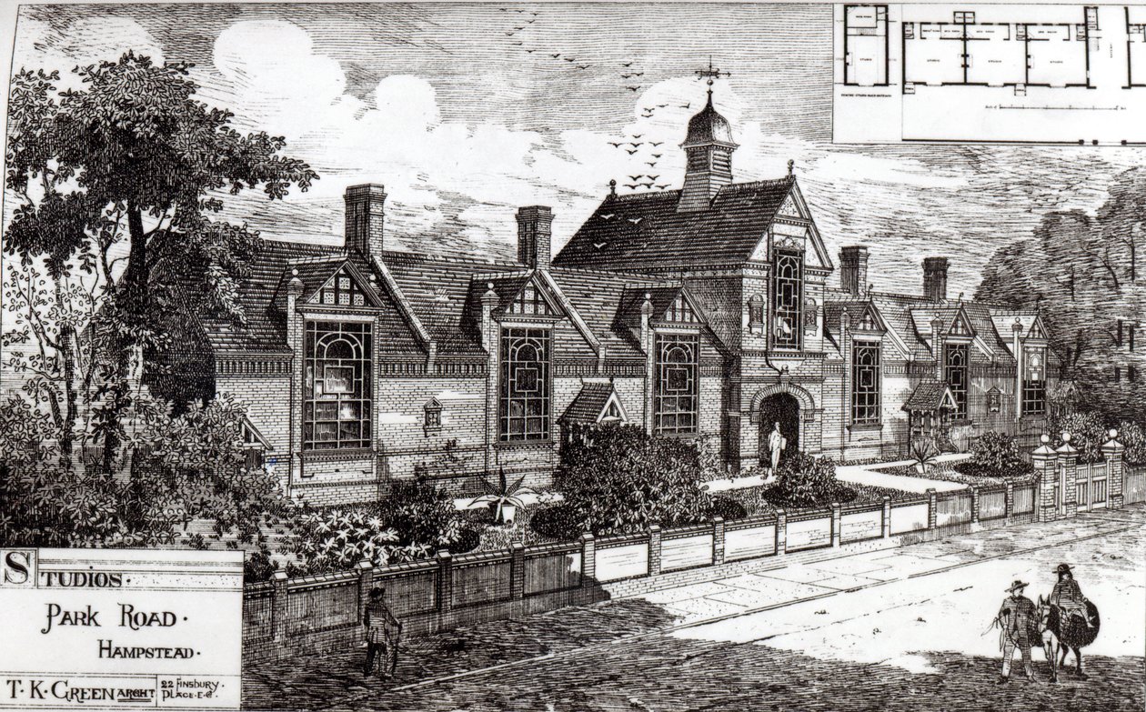 Park Road, Hampstead, uit The Building News, 3 september 1880 door English School