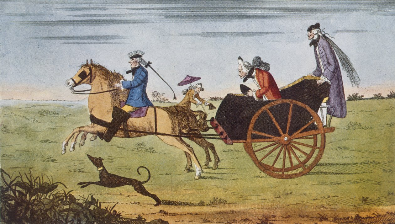 Passagier in een paard en wagen, 