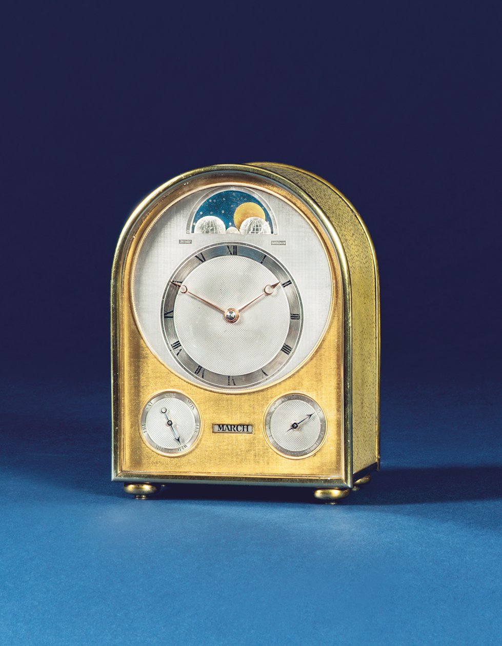 Perpetuele kalender reisklok, 1898 door English School
