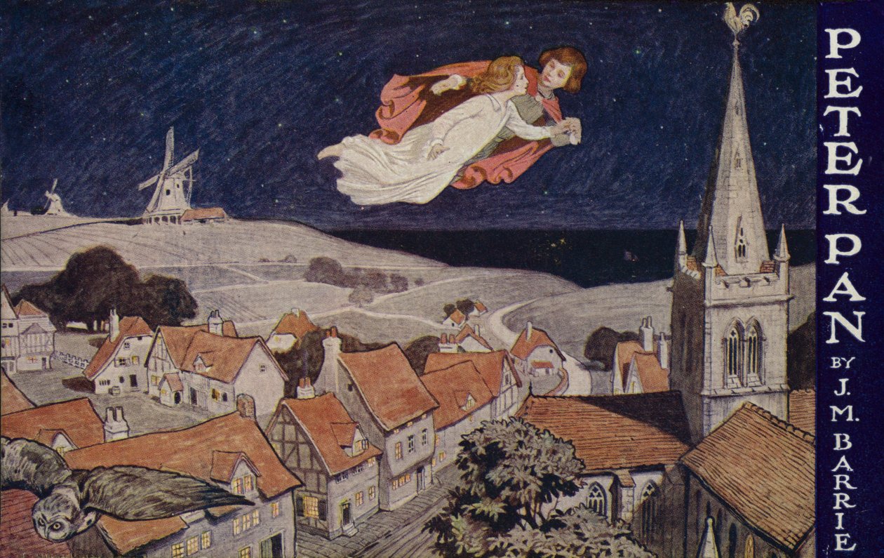 Peter Pan, door J M Barrie (kleurenlitho) door English School