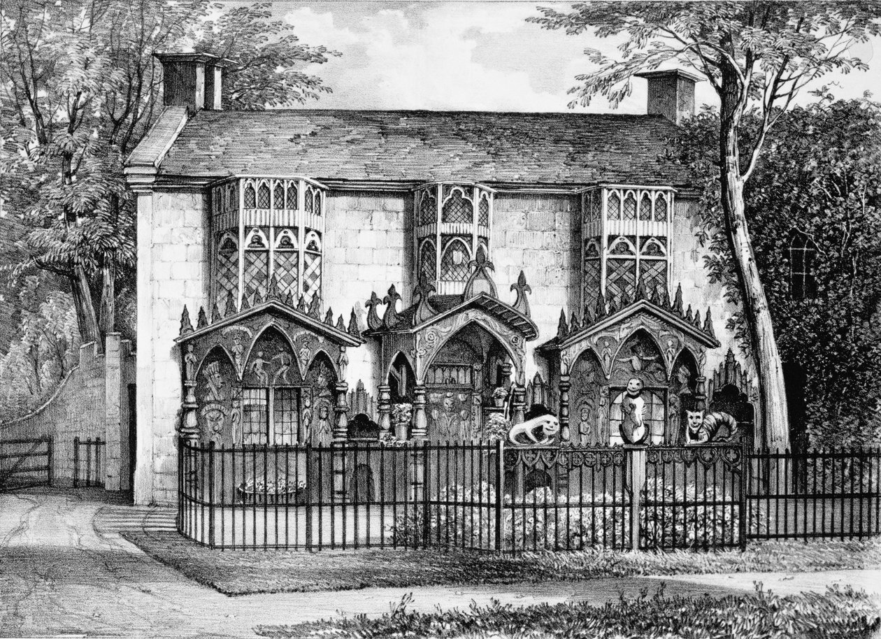 Plas Newyyd, nabij Llangollen, Wales, de zetel van Lady Eleanor Butler en Miss Ponsonby door English School