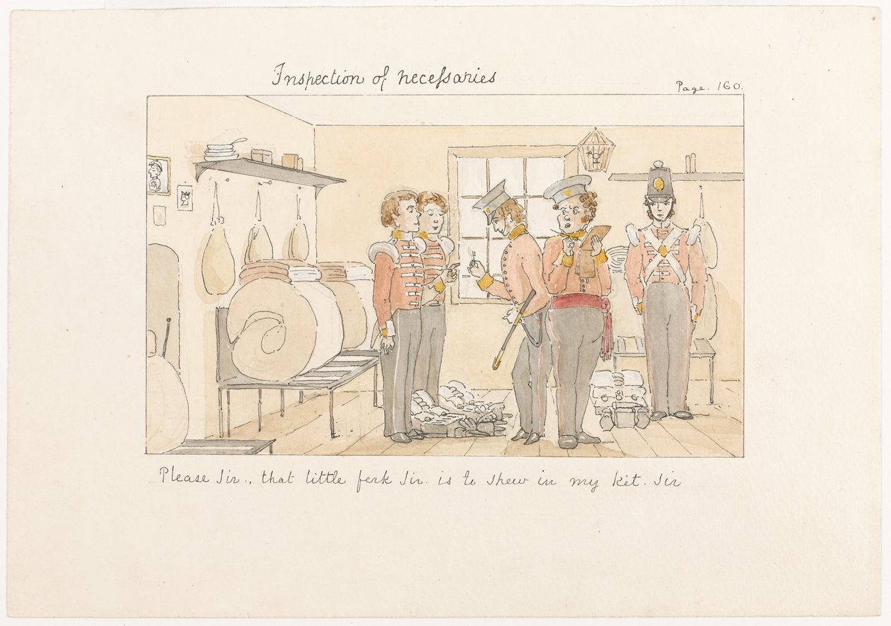 Alstublieft Meneer, die kleine vork Meneer, is om in mijn uitrusting te laten zien Meneer, ca. 1850 door English School