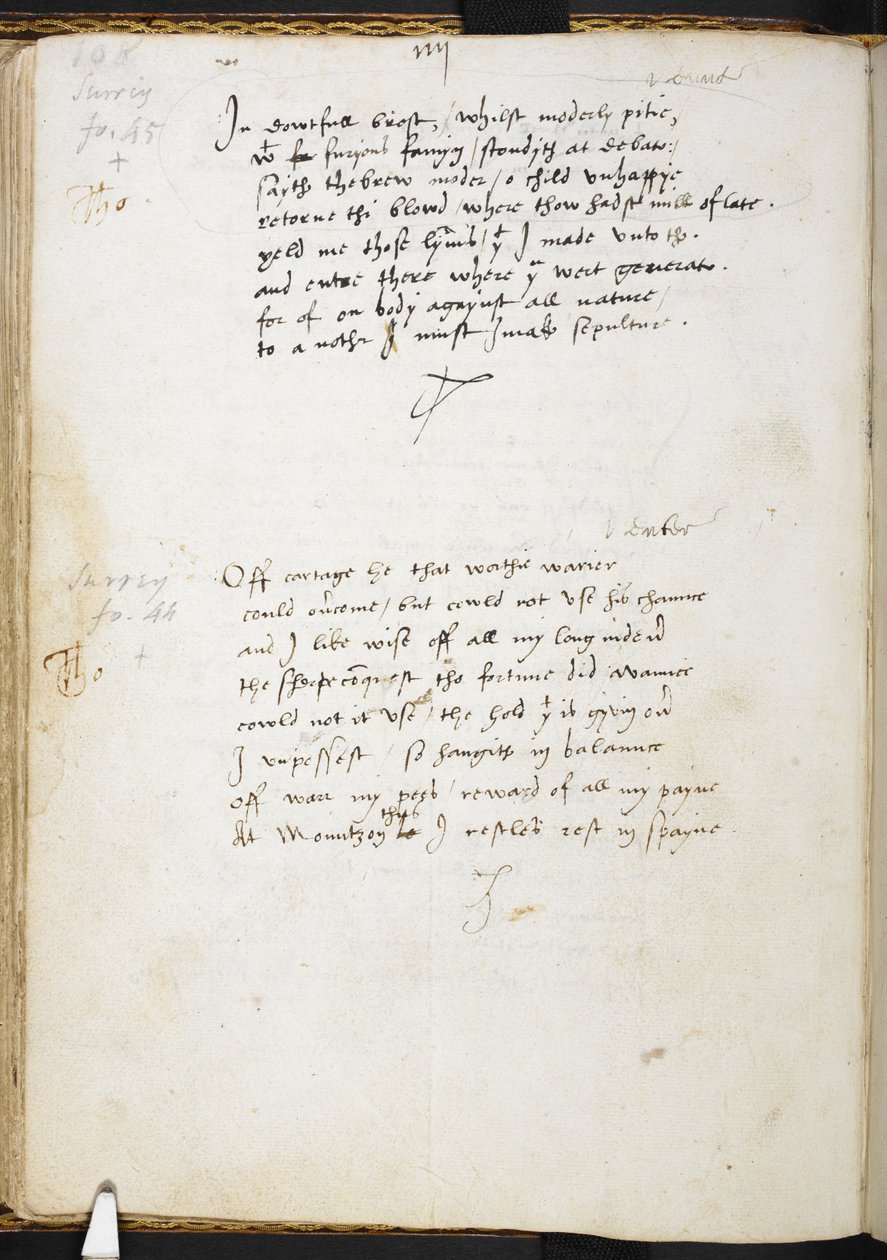 Gedichten van Sir Thomas Wyatt, f.54v, c.1530-39 door English School