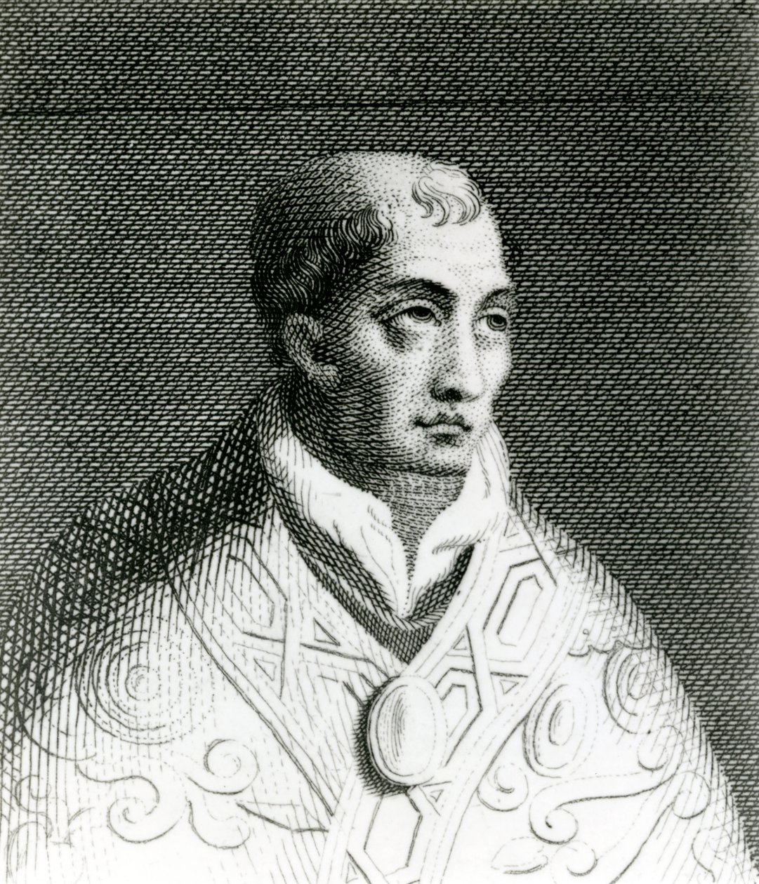 Paus Johannes VIII (820-82) (gravure) door English School