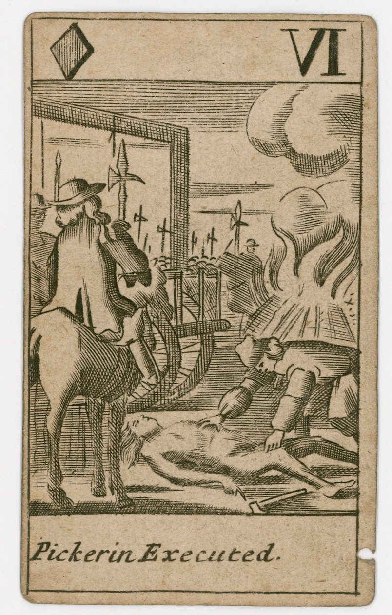 Popish Plot speelkaart (gravure) door English School
