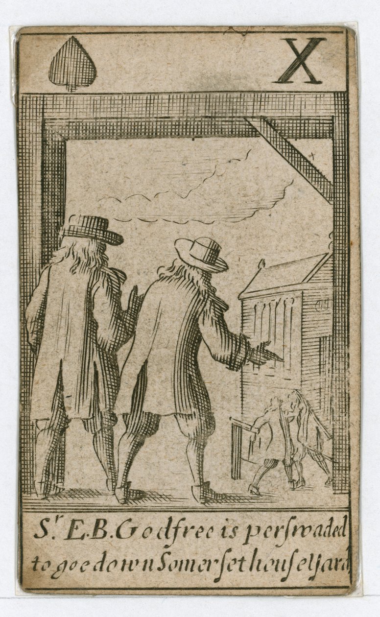 Popish Plot speelkaart (gravure) door English School