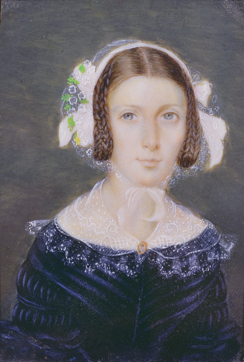 Portretminiatuur van Fanny Brawne, 1833 door English School