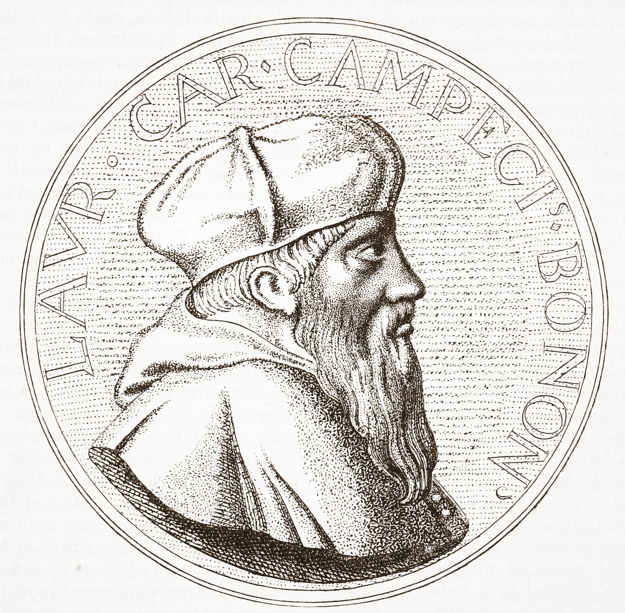 Portret van kardinaal Campeggio, illustratie uit De Geschiedenis van het Protestantisme door James Aitken Wylie, 1878 door English School