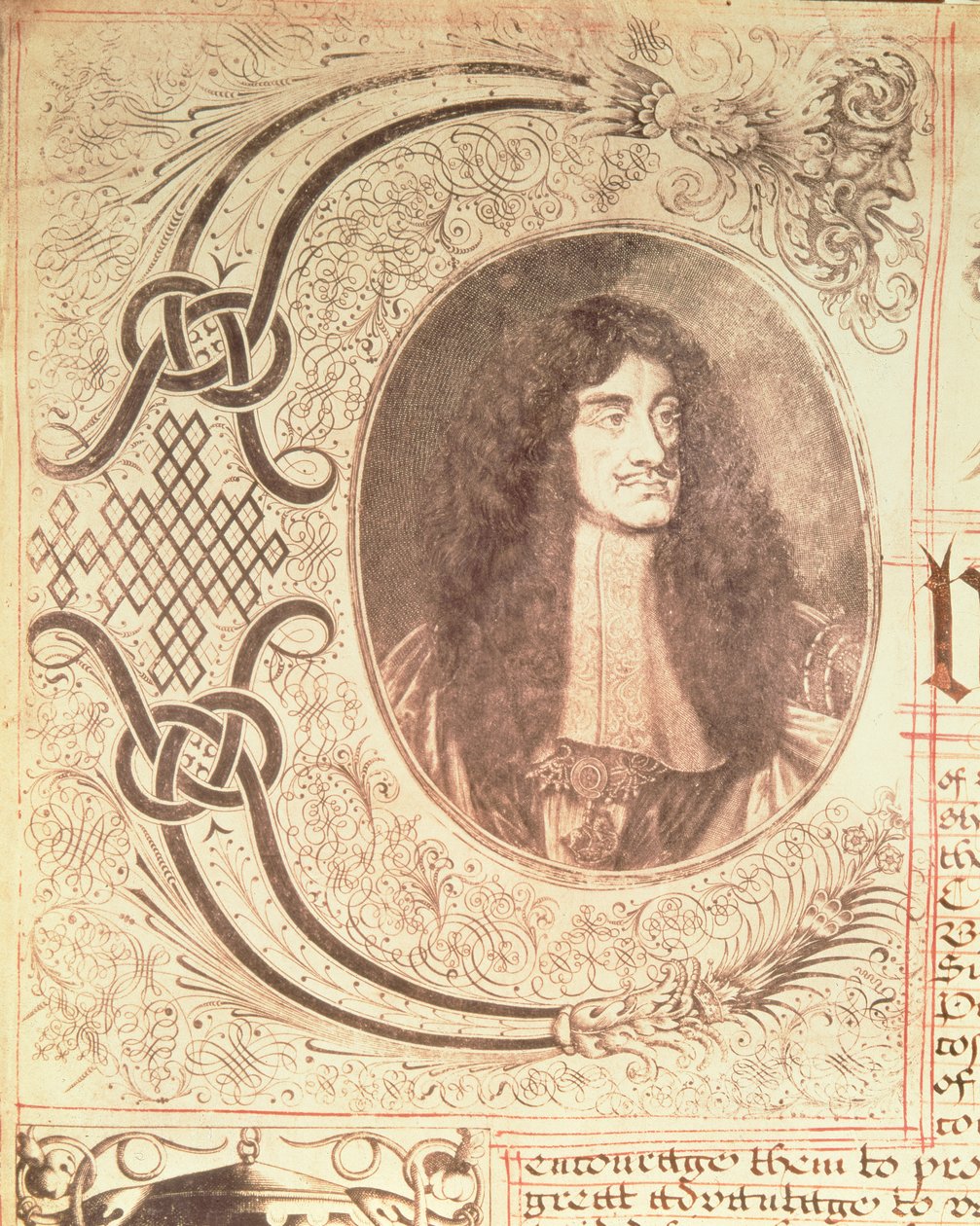 Portret van Charles II uit het Handvest van de Hudson