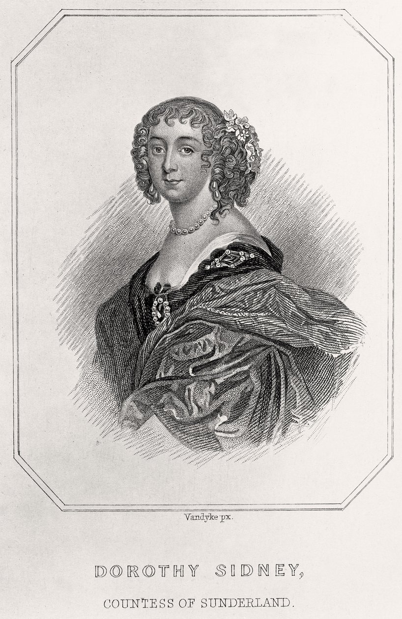 Portret van Dorothy Sidney, Gravin van Sunderland, 1835 door English School