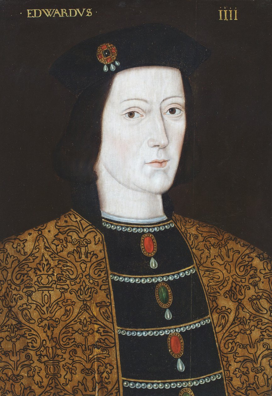Portret van Edward IV (olieverf op paneel) door English School