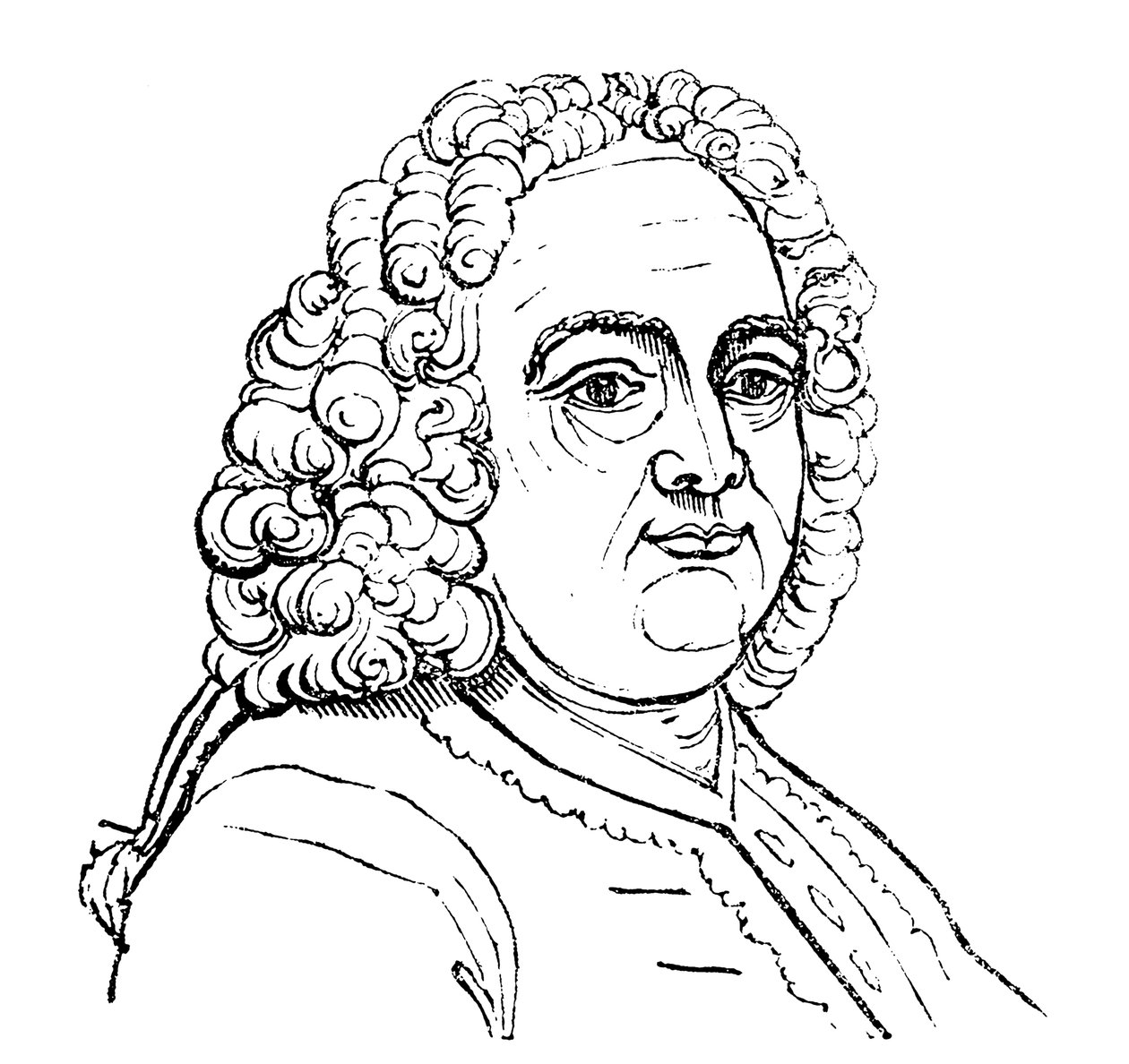 Portret van George Frederic Haendel (gravure) door English School