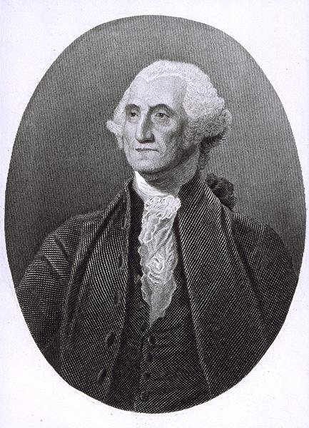 Portret van George Washington door English School