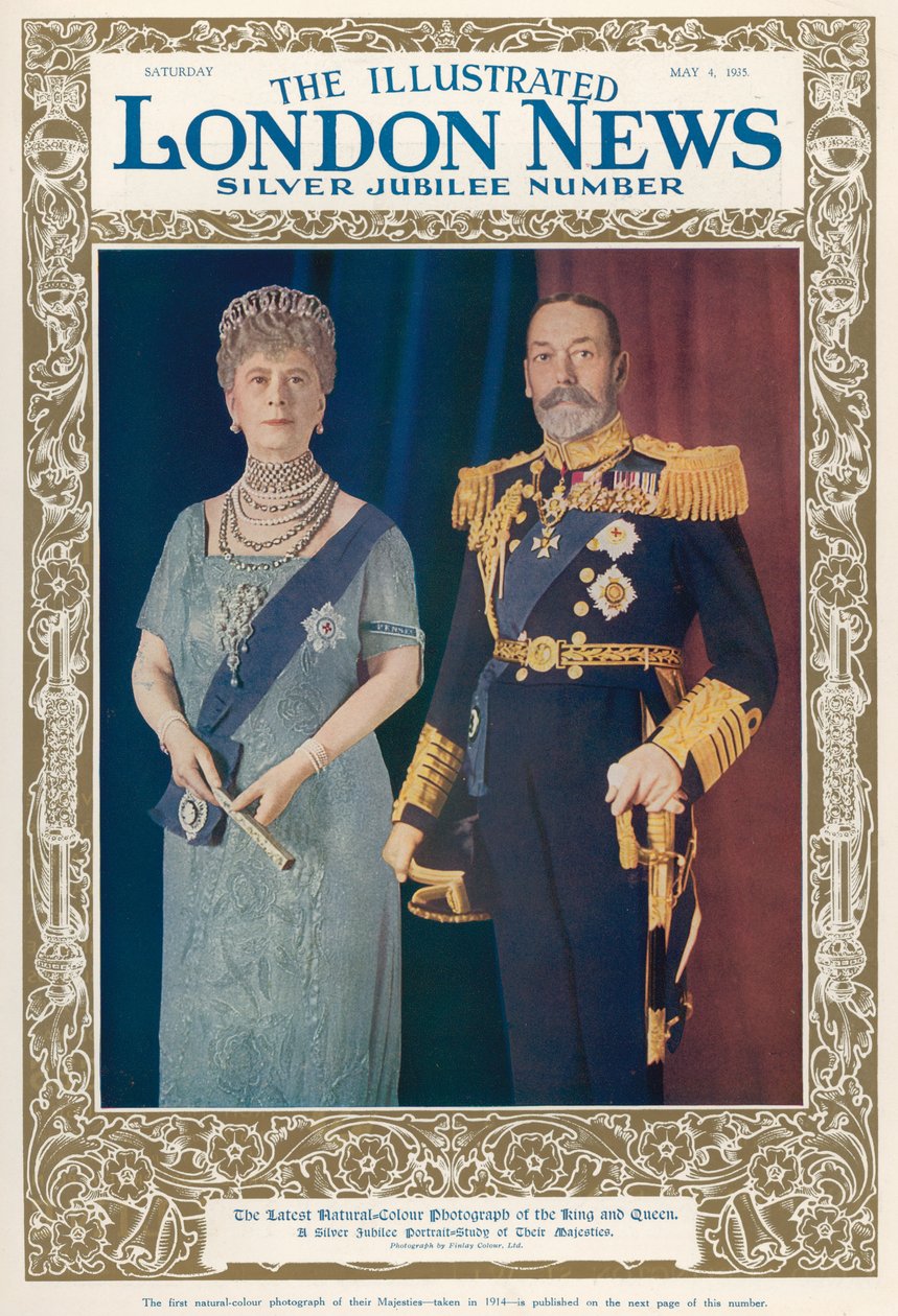 Portret van Koning George V en Koningin Mary uit The Illustrated London News, 4 mei 1935 door English School