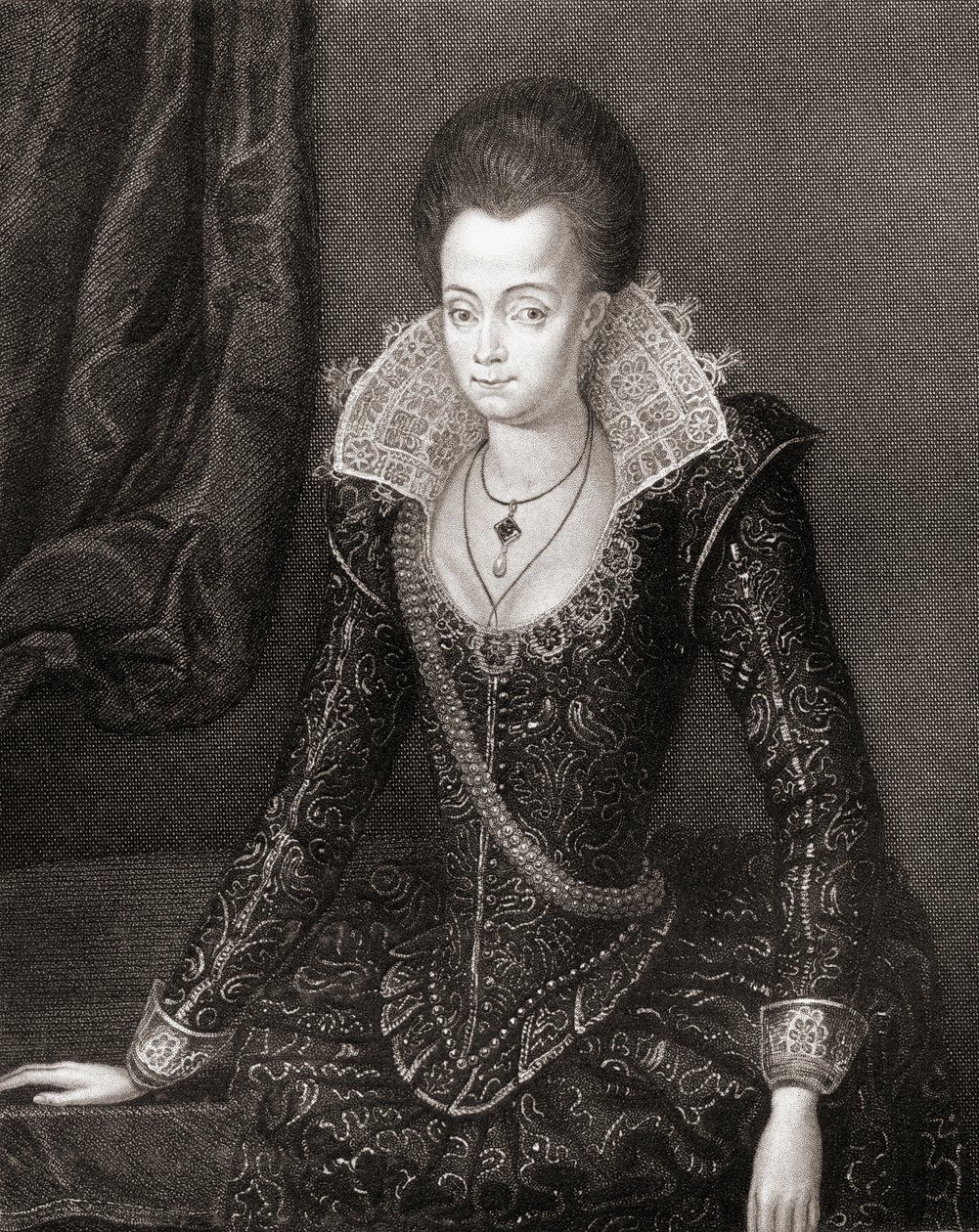 Portret van Lady Arabella Stuart uit Lodges British Portraits door English School