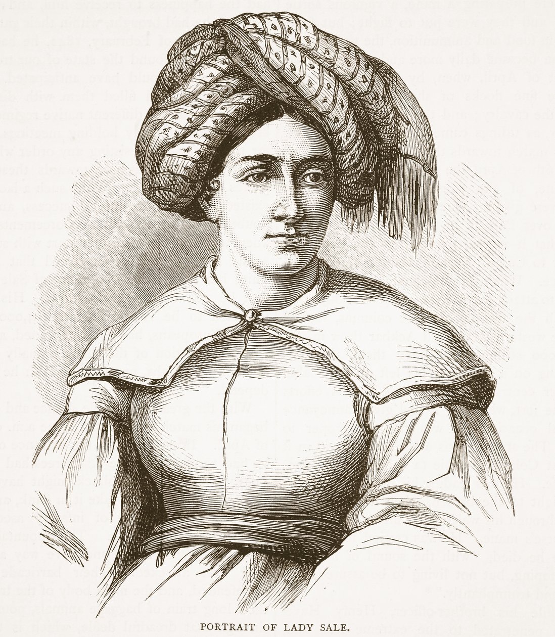 Portret van Lady Sale, illustratie uit Cassells Geïllustreerde Geschiedenis van Engeland door English School