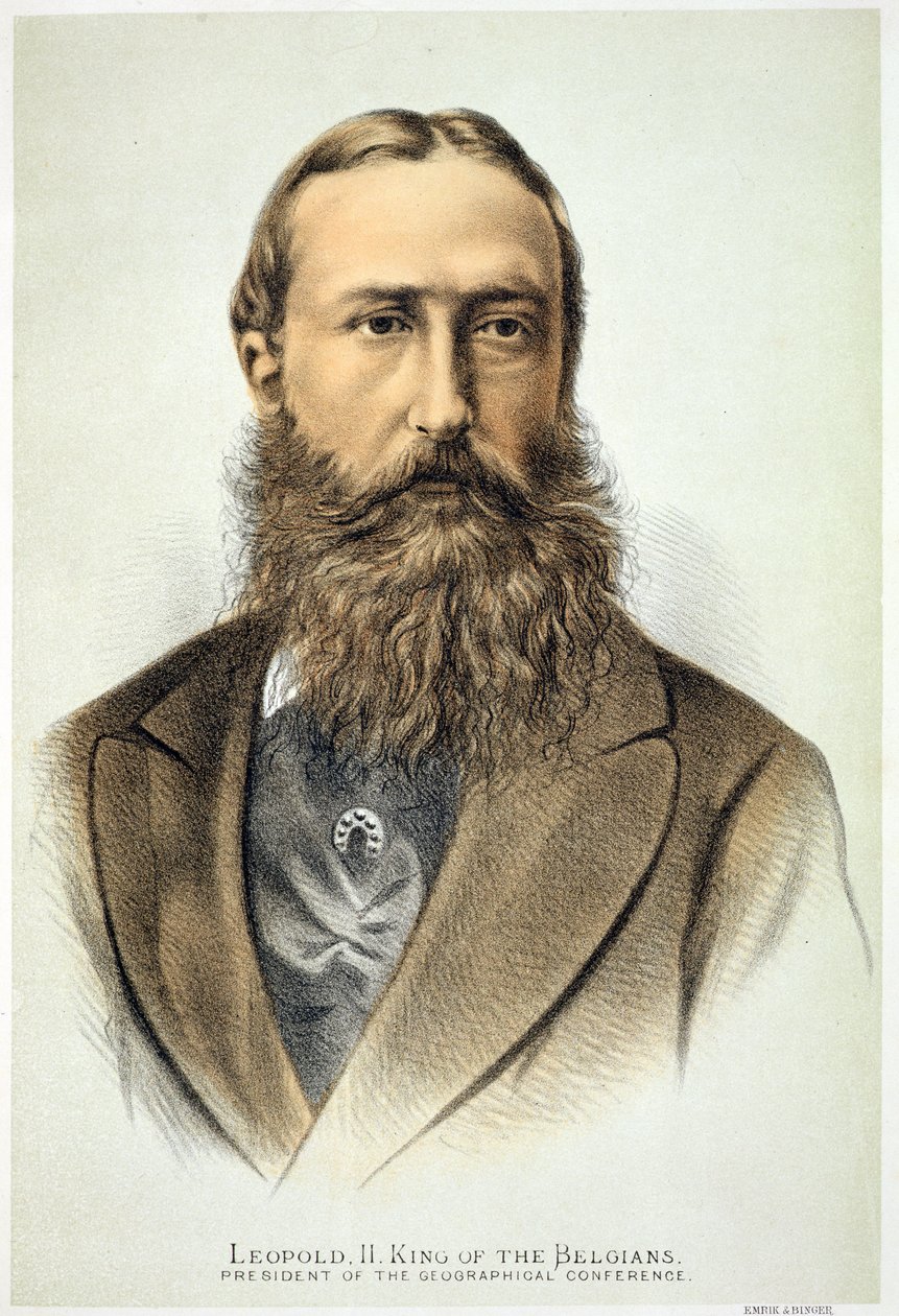 Portret van Leopold II (1835-1909), Koning van België (1865-1909) door English School