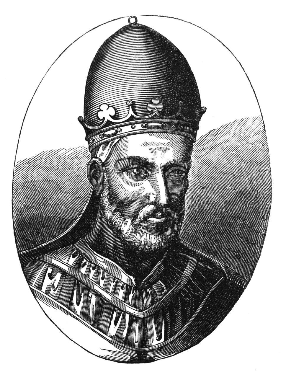 Portret van paus Honorius III, illustratie uit 