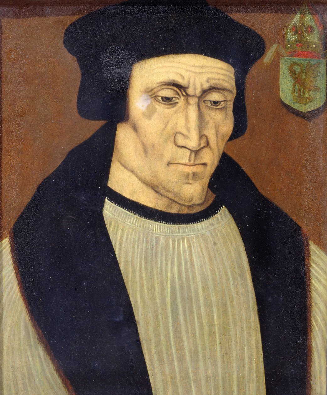 Portret van Richard Foxe of Fox (ca.1448-1528) bisschop van Winchester, Lord Privy Seal van Hendrik VII en Hendrik VIII en oprichter van Corpus Christi College, Oxford door English School