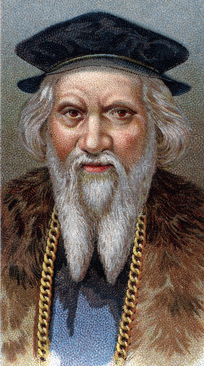 Portret van Sebastiano Caboto (Sebastian Cabot) (1477-1557) - Uit de serie Leaders of Men. door English School