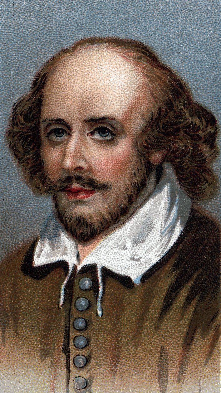 Portret van William Shakespeare, Engelse toneelschrijver - Uit de serie 