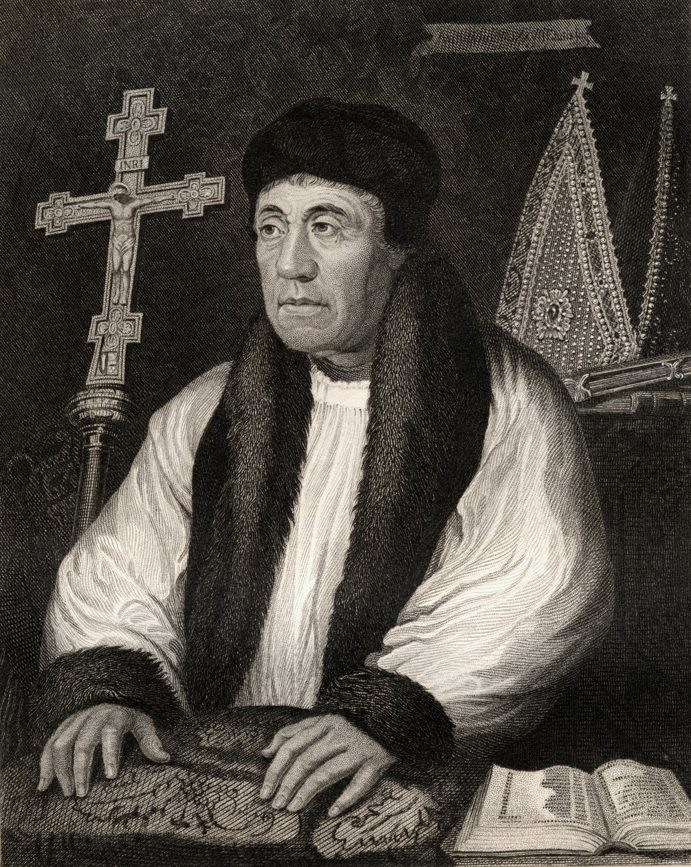 Portret van William Warham, uit Lodges British Portraits door English School