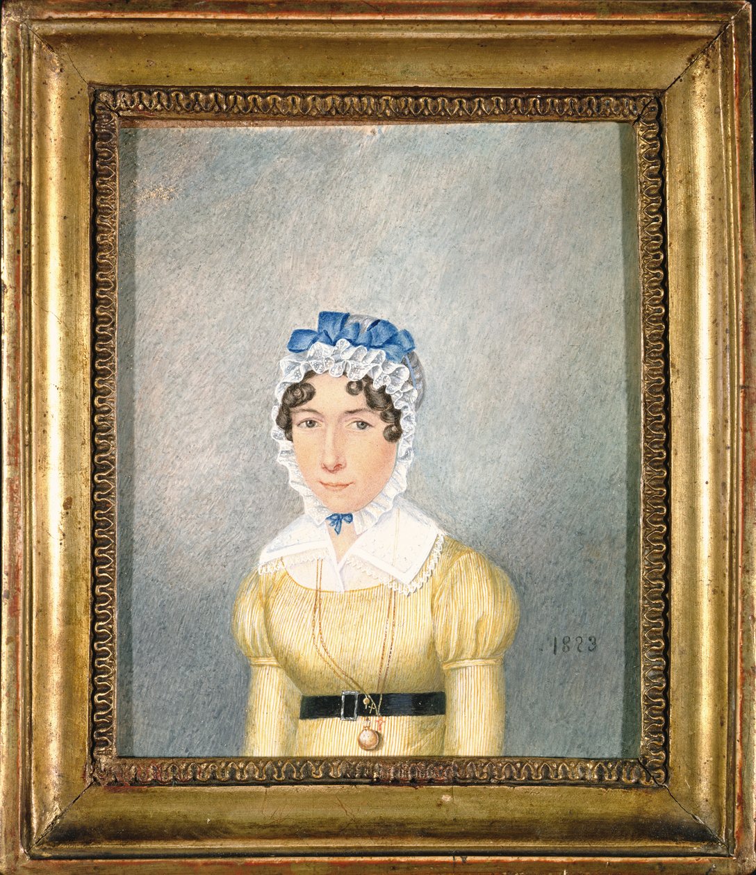 Portret van een Dame met een Gouden Medaillon, 1823 door English School