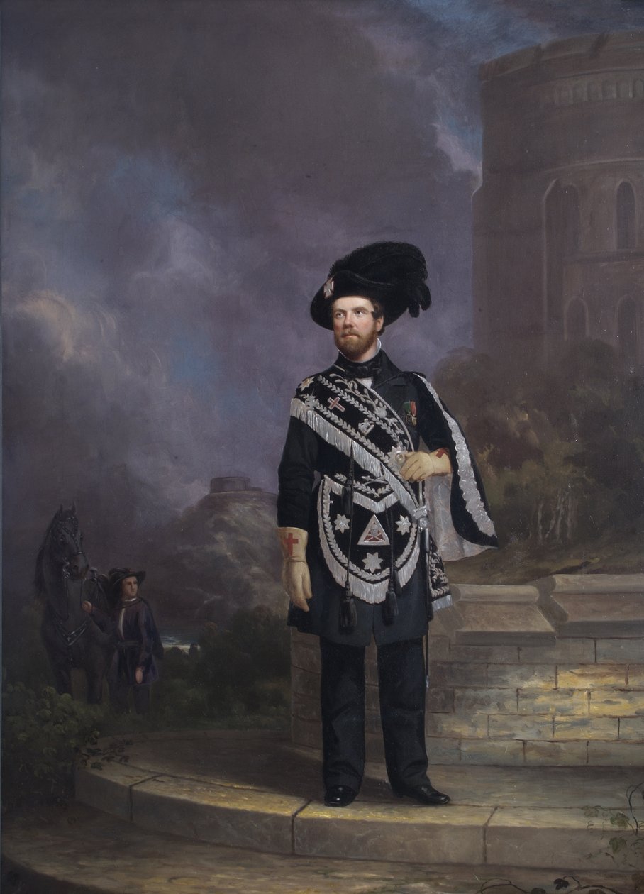 Portret van een Vrijmetselaarsridders Tempelier, midden 19e eeuw door English School