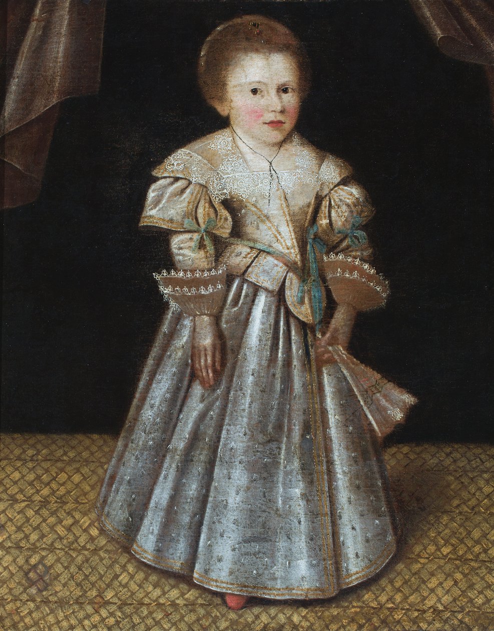 Portret van een jong meisje door English School