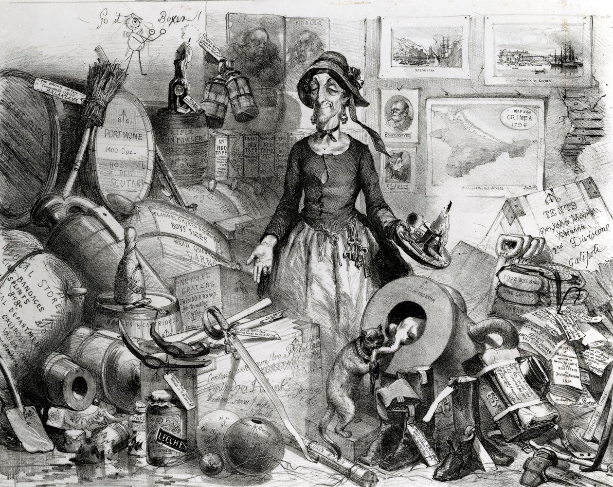 Portret van de beroemde Mis(s)-Management respectvol opgedragen aan haar bewonderaars, 1855 door English School