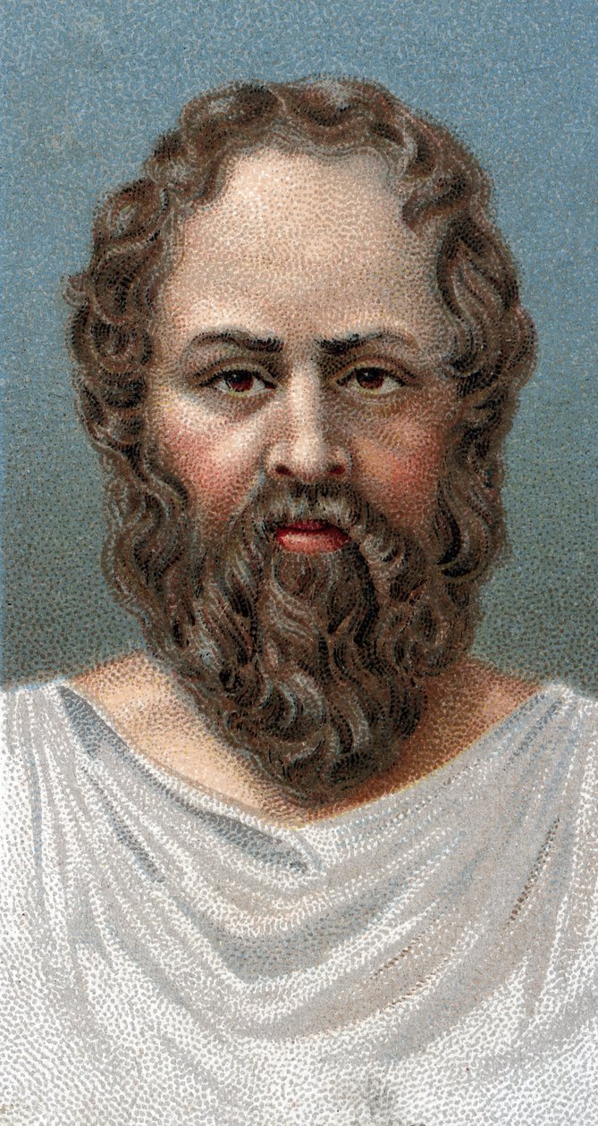 Portret van de Griekse filosoof Socrates (469-399 v.Chr.) - Uit de serie 