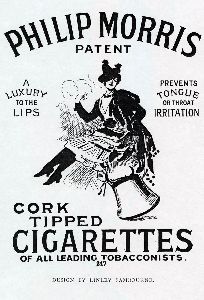 Poster voor Philip Morris Sigaretten, ontworpen door Linsay Sambourne, 1896 door English School