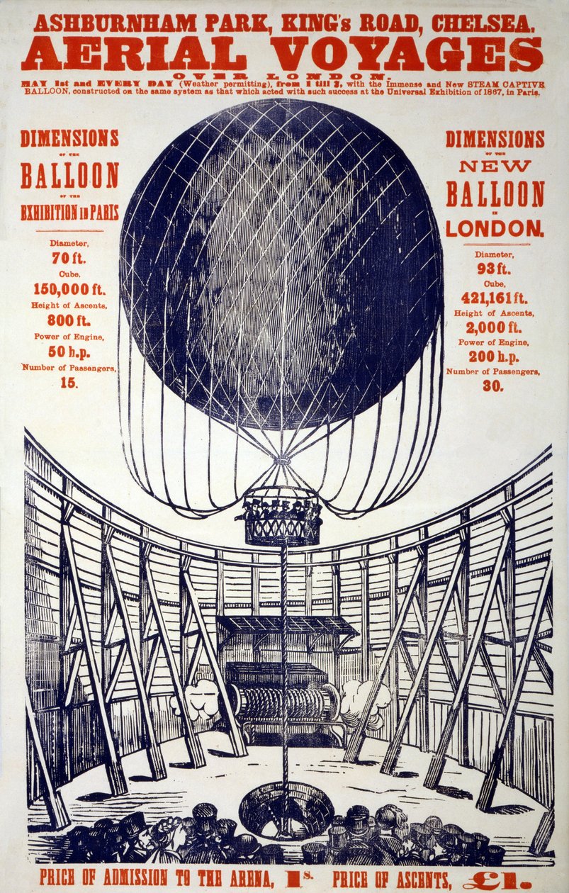 Poster ter Promotie van "Luchtvaarten over Londen" door English School