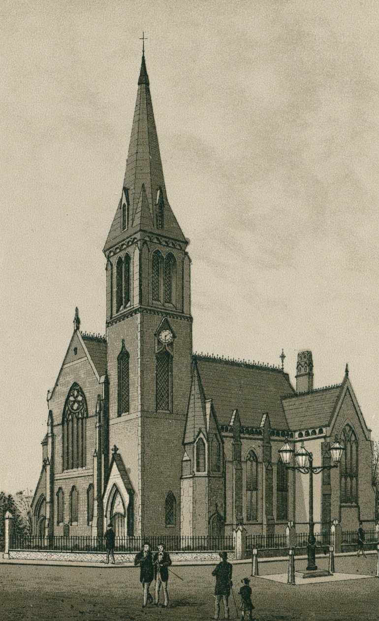 Presbyteriaanse kerk, Ipswich (litho) door English School