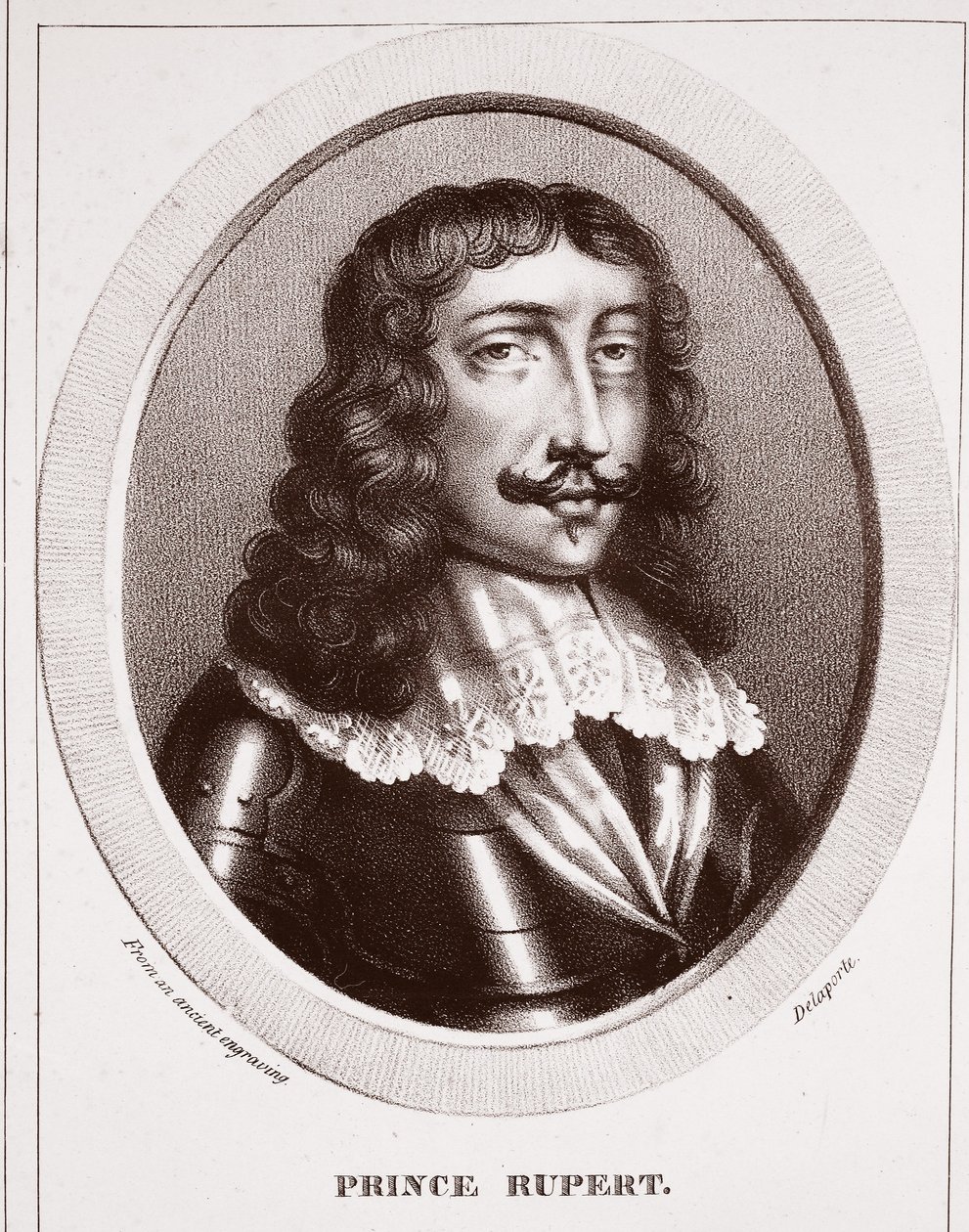 Prins Rupert, van een oude gravure, toegeschreven aan Delaporte, gegraveerd door de Ducarme door English School