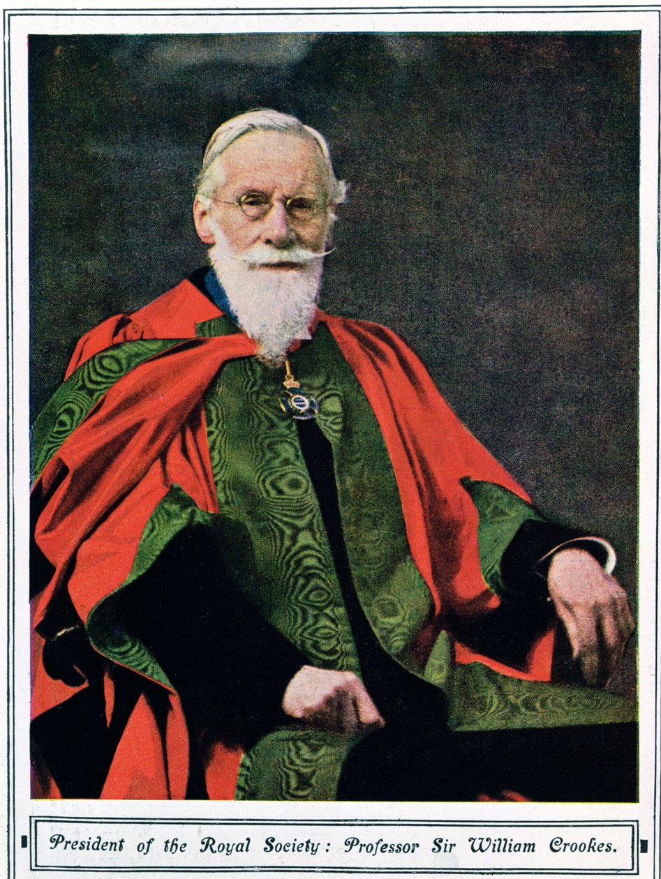 Professor Sir William Crookes (1832-1919) uit Illustrated London News, mei 1914 door English School